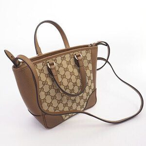 Gucci monogram 2way Brown Bree leather handbag canvas